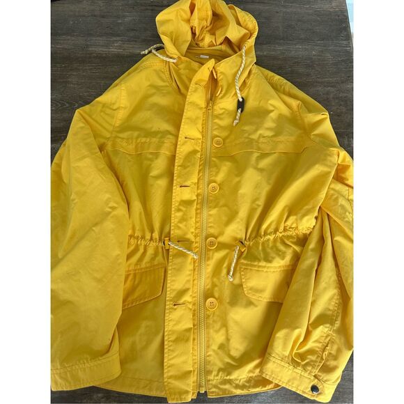 J.Crew women’s yellow lightweight raincoat/jacket with hood, size XL - Picture 1 of 10